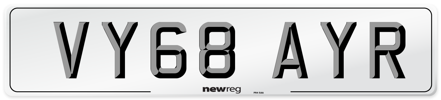 VY68 AYR Number Plate from New Reg